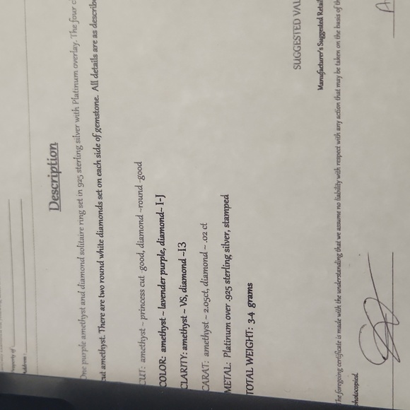 2.05CT Square Cut Mystic Topaz & 2 Dimond Ring - Picture 7 of 8